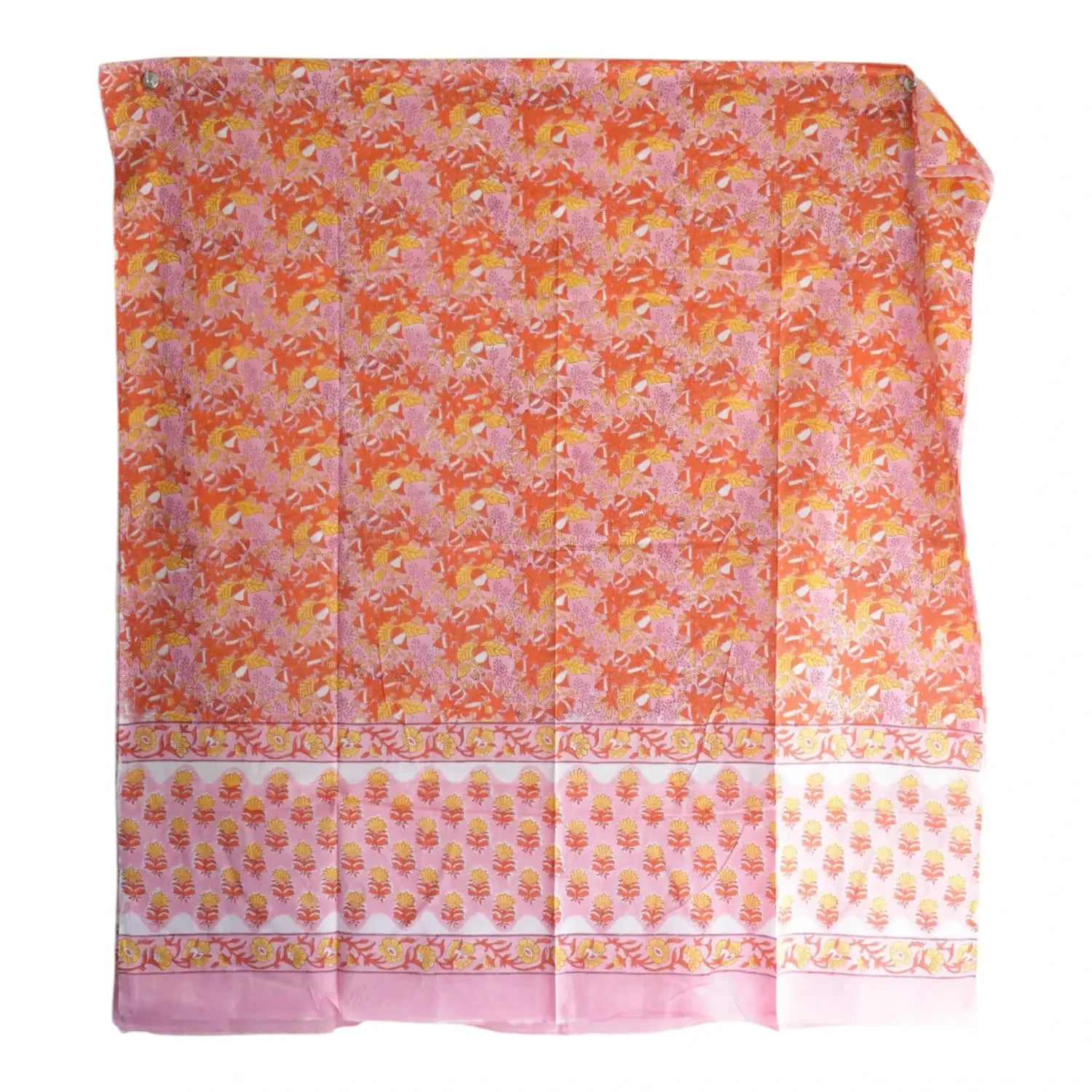 Bagru Hand Block Floral Printed Cotton Mulmul Dupatta