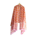 Bagru Hand Block Floral Printed Cotton Mulmul Dupatta