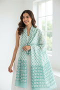 Bagru Hand Block Floral Printed Cotton Mulmul Dupatta