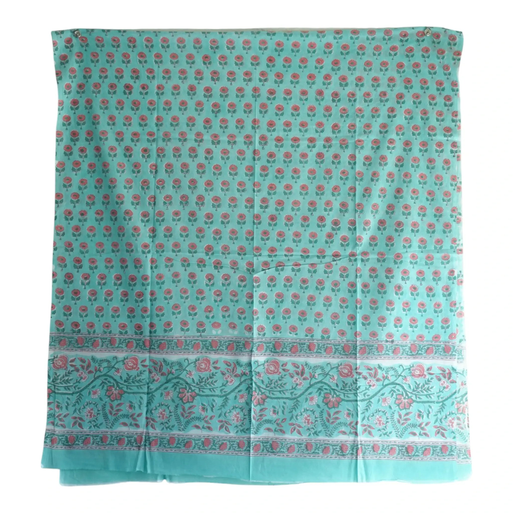 Bagru Hand Block Floral Printed Cotton Mulmul Dupatta