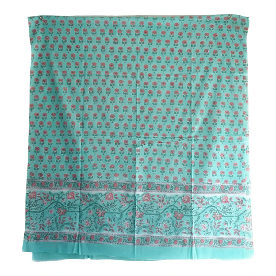 Bagru Hand Block Floral Printed Cotton Mulmul Dupatta