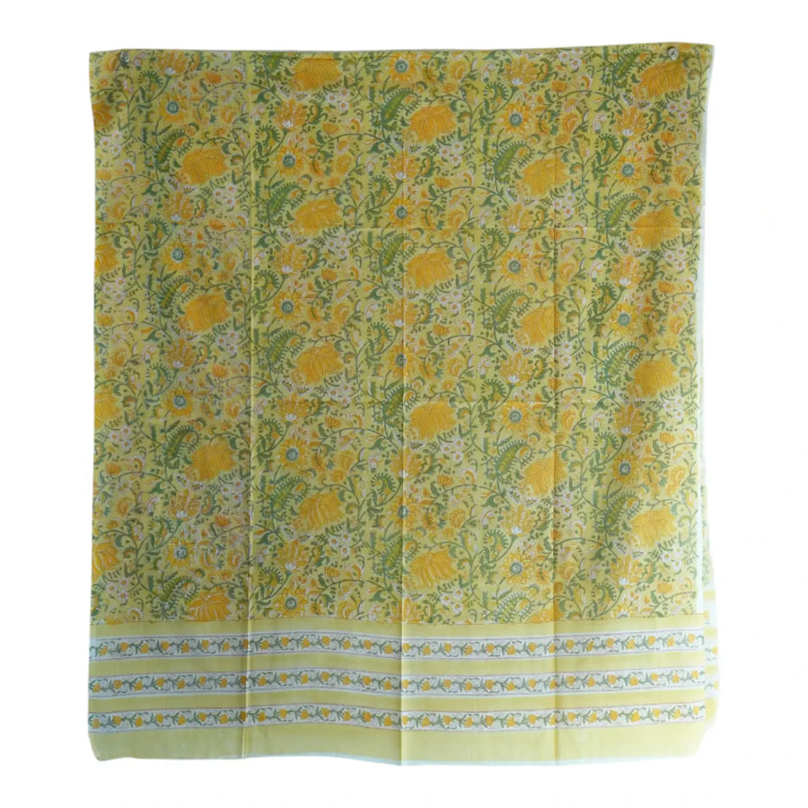 Bagru Hand Block Floral Printed Cotton Mulmul Dupatta