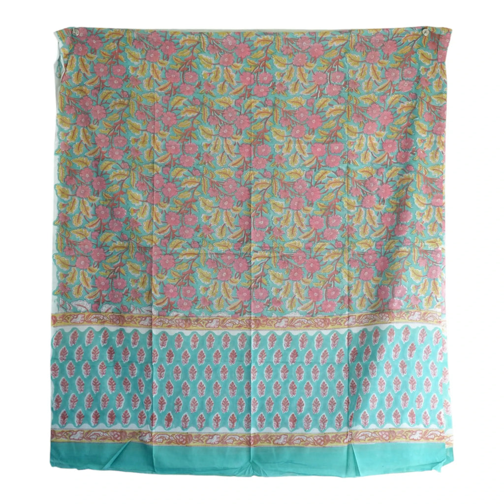 Bagru Hand Block Floral Printed Cotton Mulmul Dupatta