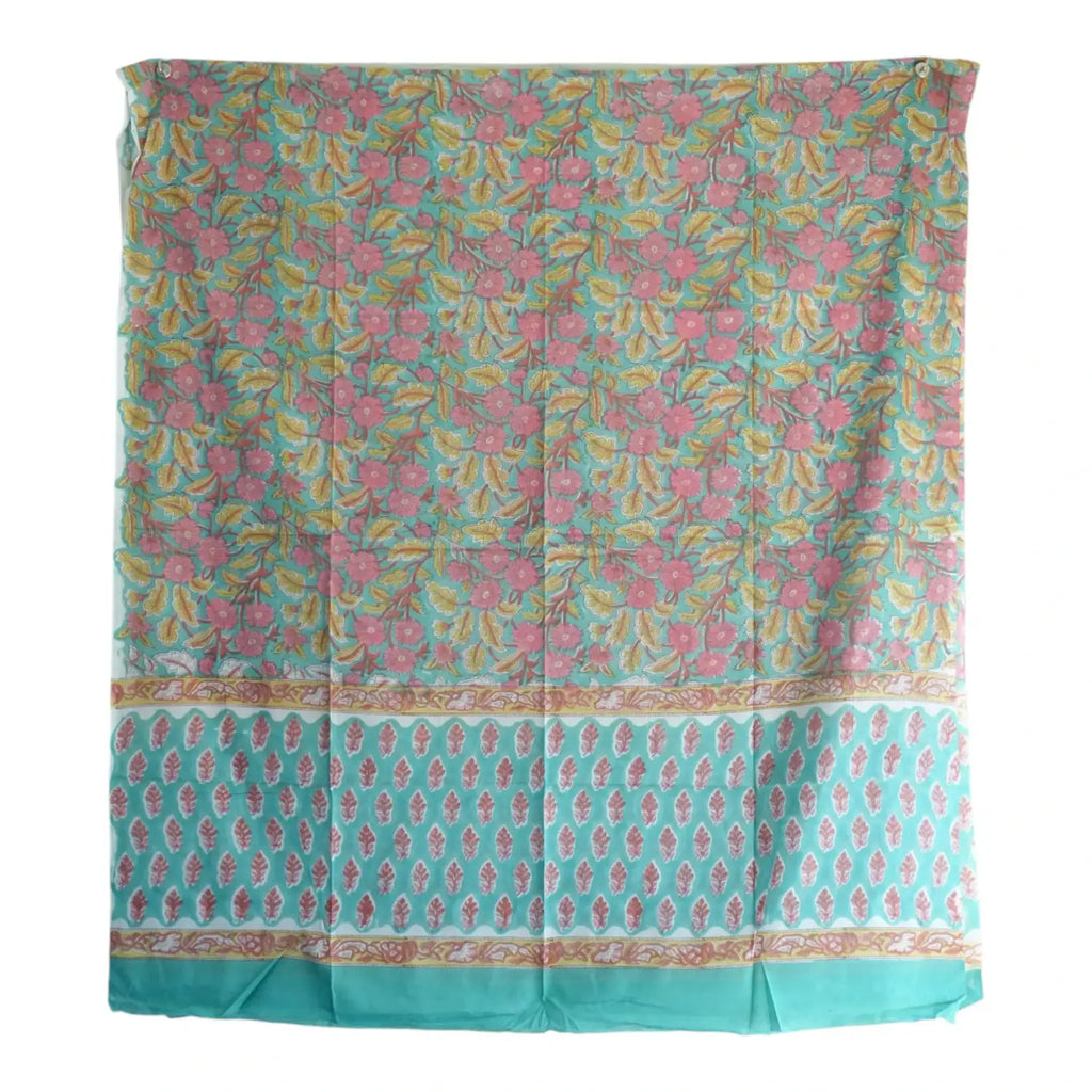 Bagru Hand Block Floral Printed Cotton Mulmul Dupatta