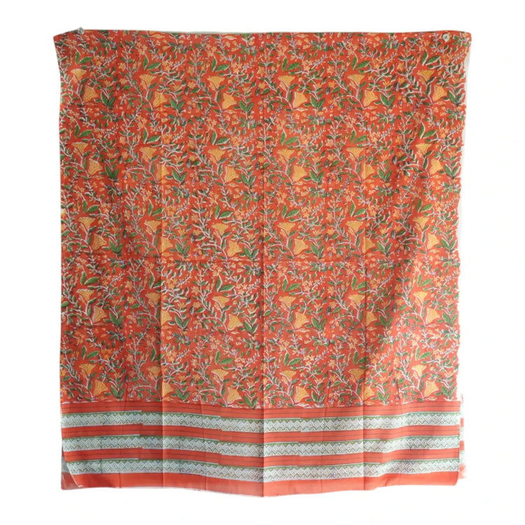 Bagru Hand Block Floral Printed Cotton Mulmul Dupatta