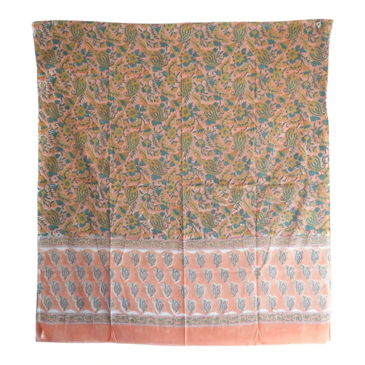 Bagru Hand Block Floral Printed Cotton Mulmul Dupatta