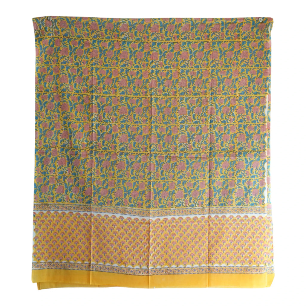 Bagru Hand Block Floral Printed Cotton Mulmul Dupatta
