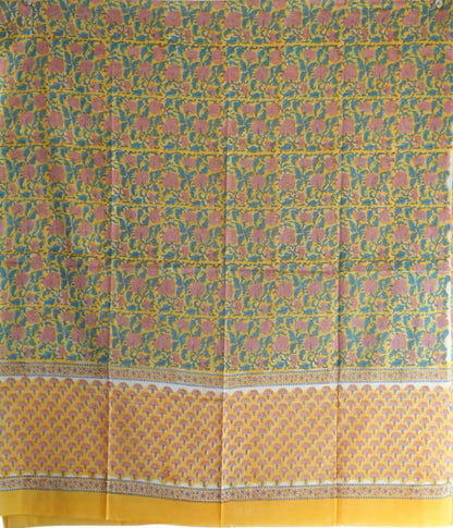 Bagru Hand Block Printed Mulmul Cotton Dupatta – Olive Green Paisley