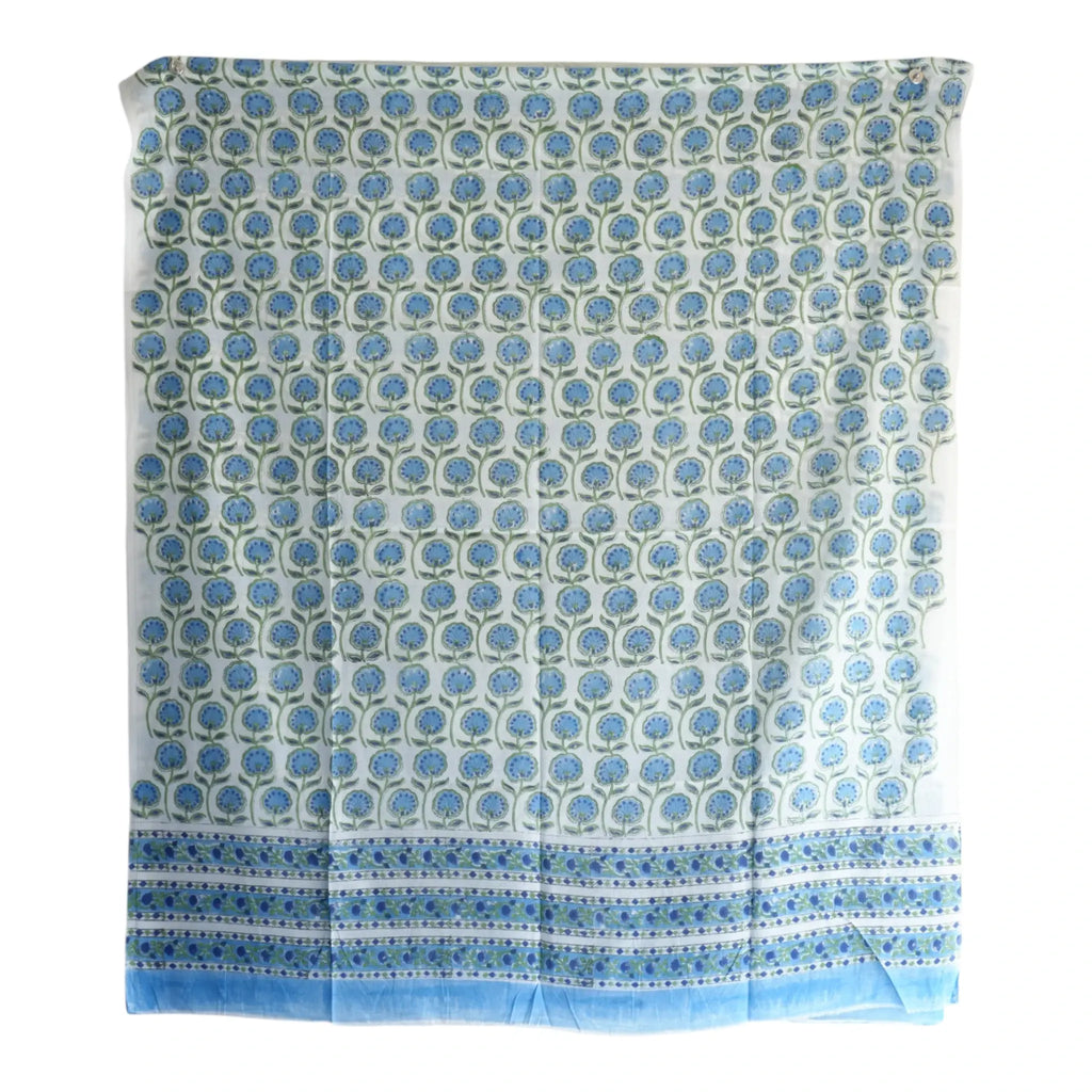 Bagru Hand Block Floral Printed Cotton Mulmul Dupatta