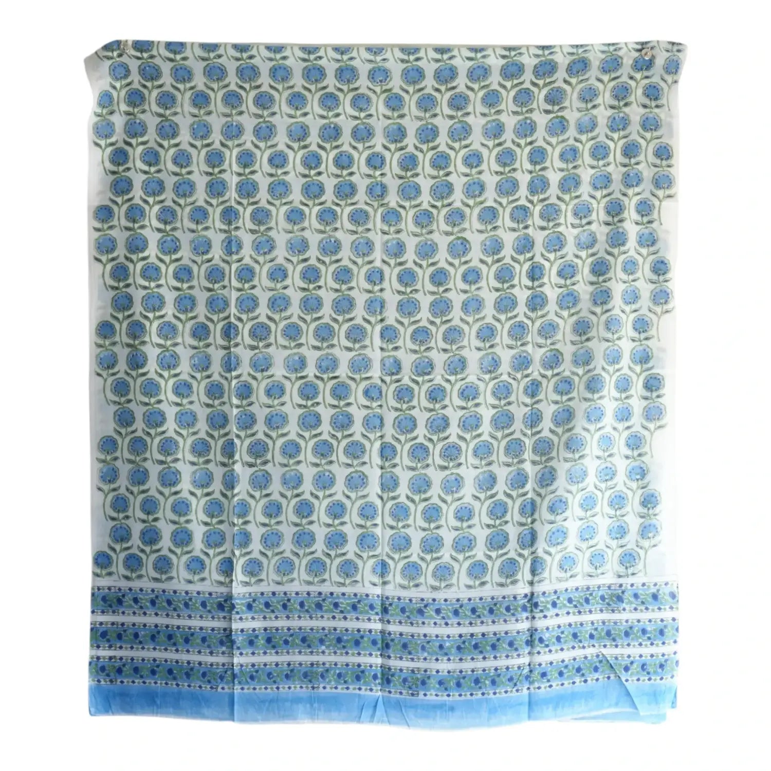Bagru Hand Block Floral Printed Cotton Mulmul Dupatta