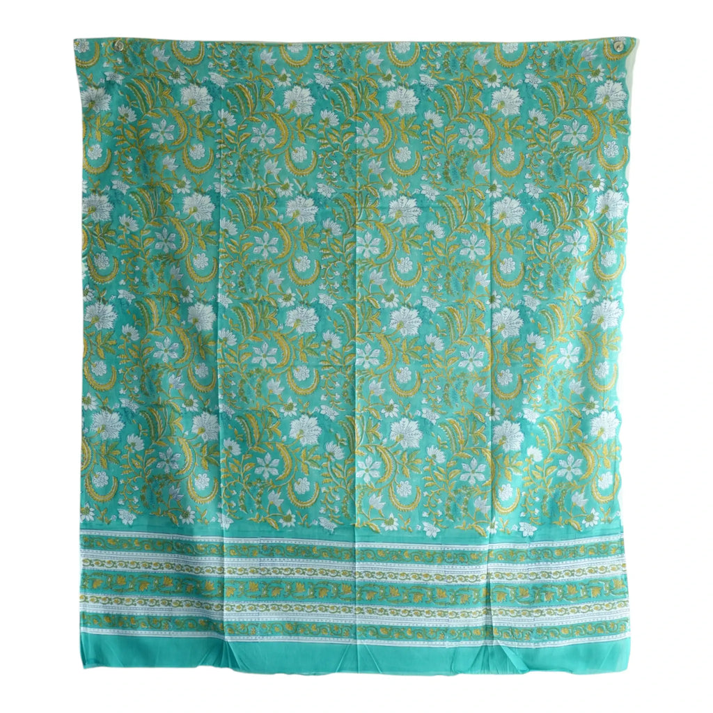 Bagru Hand Block Floral Printed Cotton Mulmul Dupatta