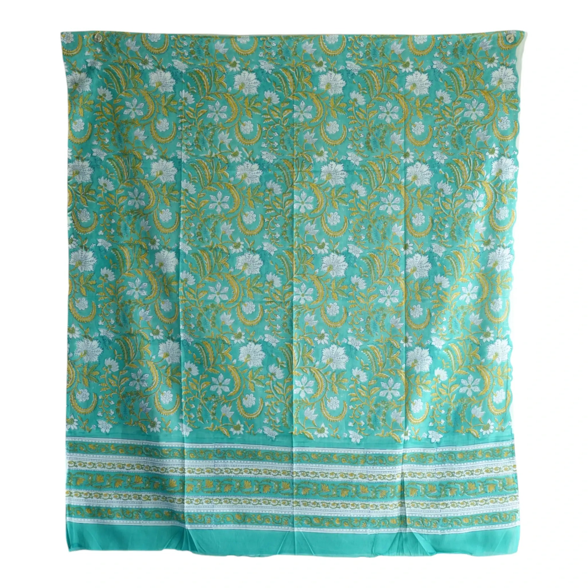 Bagru Hand Block Floral Printed Cotton Mulmul Dupatta