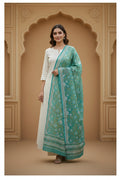 Bagru Hand Block Floral Printed Cotton Mulmul Dupatta