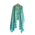 Bagru Hand Block Floral Printed Cotton Mulmul Dupatta