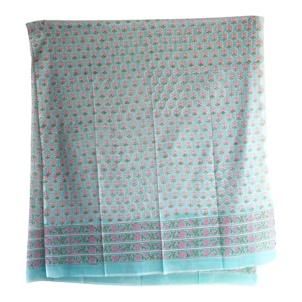 Bagru Hand Block Floral Printed Cotton Mulmul Dupatta