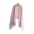 Bagru Hand Block Floral Printed Cotton Mulmul Dupatta