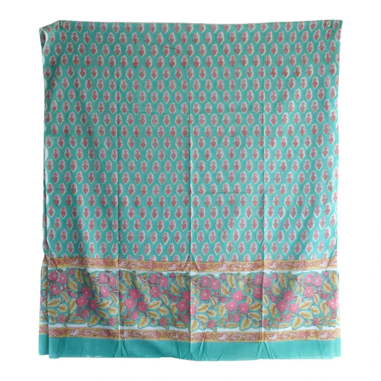 Bagru Hand Block Floral Printed Cotton Mulmul Dupatta
