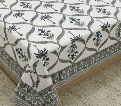 Premium Sanganeri Block Print 100% Cotton King Size Bedsheet with 2 Reversible Pillowcases