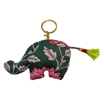 Handcrafted Block Print Fabric Keychain Charm – Handmade Bird  Bag Accessories