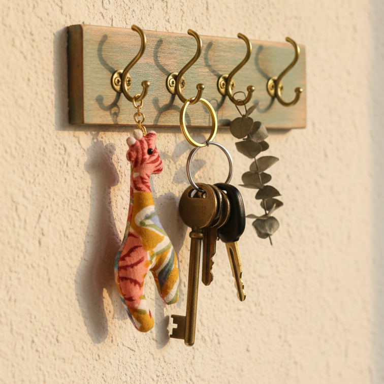 Handcrafted Block Print Fabric Keychains Charm – Set of 6