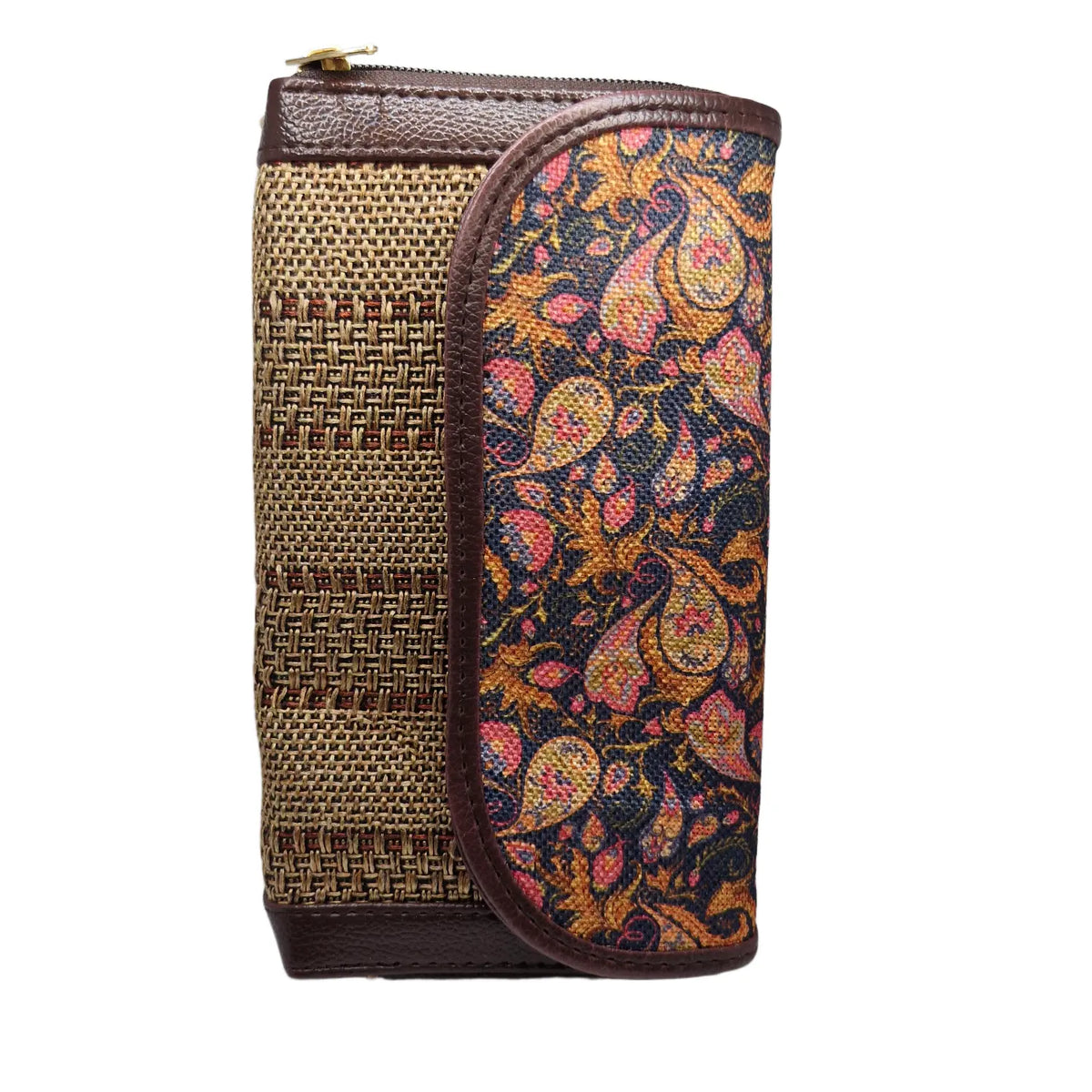 Paisley block print clutch - opposite side view