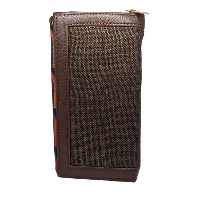 Terracotta arch motif block print clutch - opposite side view