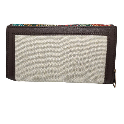 Jewel tone ogee block print clutch - back panel