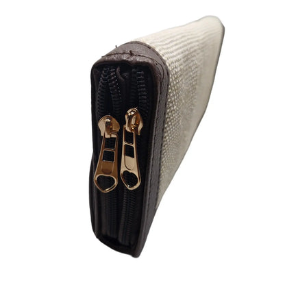 Jewel tone ogee block print clutch - opposite side view