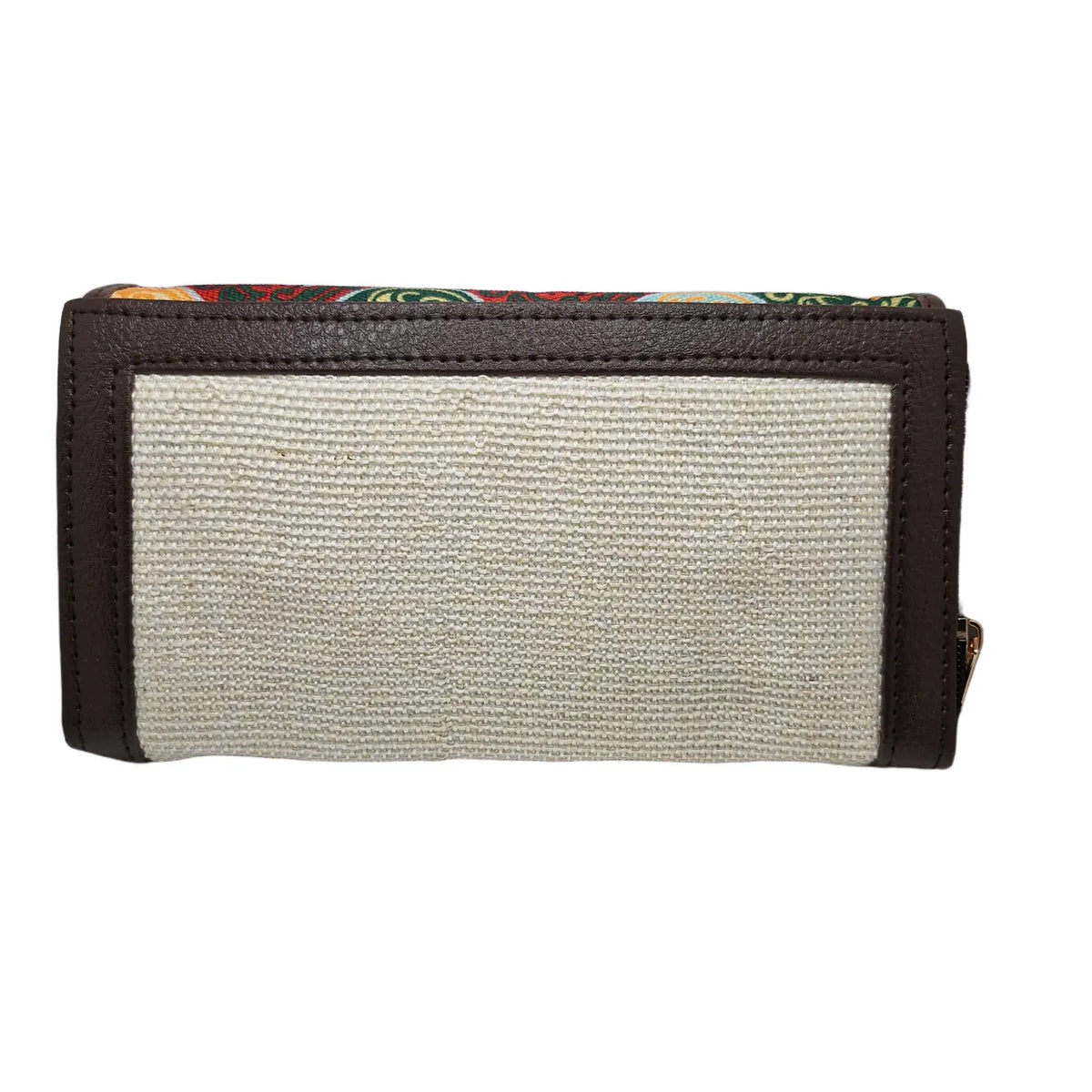 Jewel tone ogee block print clutch ivory - double zip detail