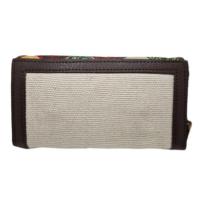 Jewel tone ogee block print clutch ivory - double zip detail
