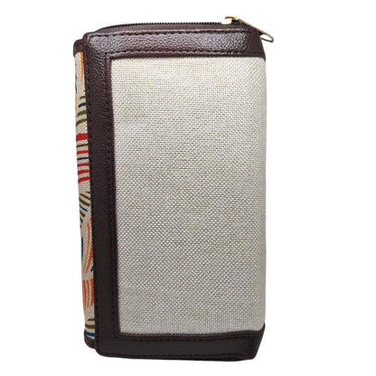 Multicolour feather leaf clutch cream panel - additional angle