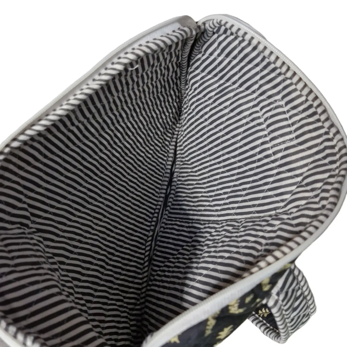 Black jungle tiger elephant block print laptop bag - side angle