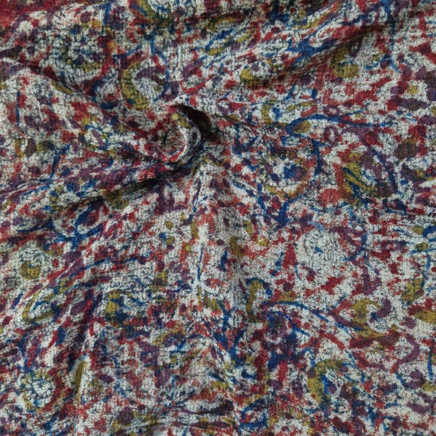 Natural stretchable Kalamkari crape  fabric