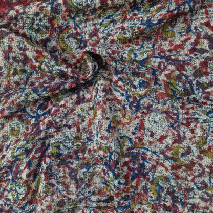 Natural stretchable Kalamkari crape  fabric