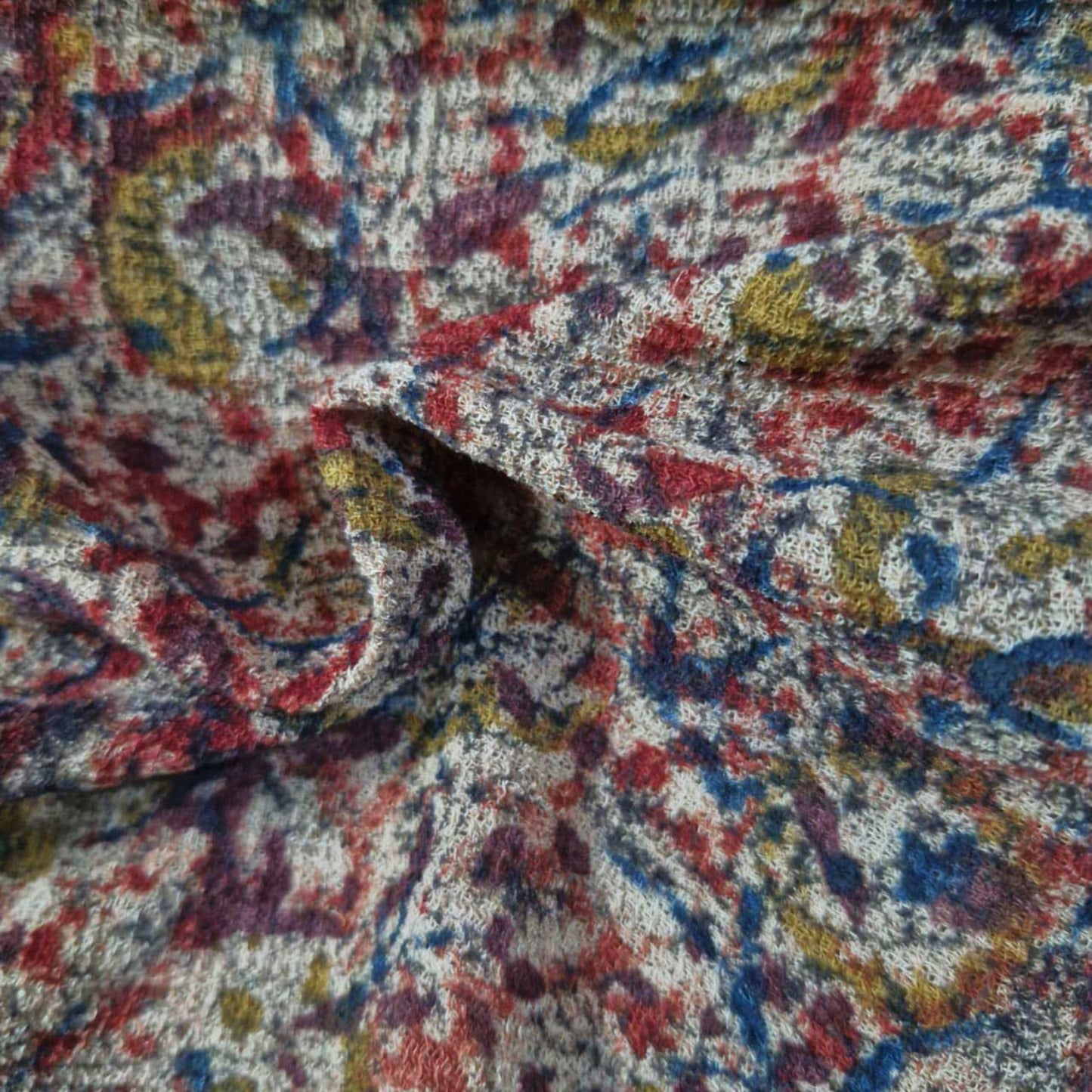 Natural stretchable Kalamkari crape  fabric