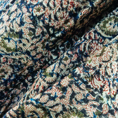 Natural stretchable Kalamkari crape  fabric