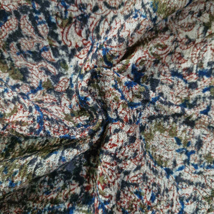 Natural stretchable Kalamkari crape  fabric