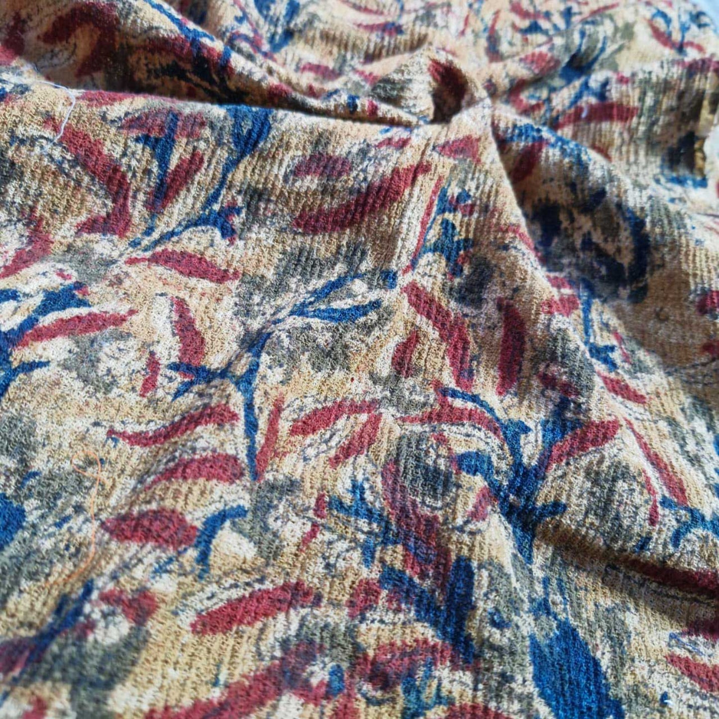 Natural stretchable Kalamkari crape  fabric