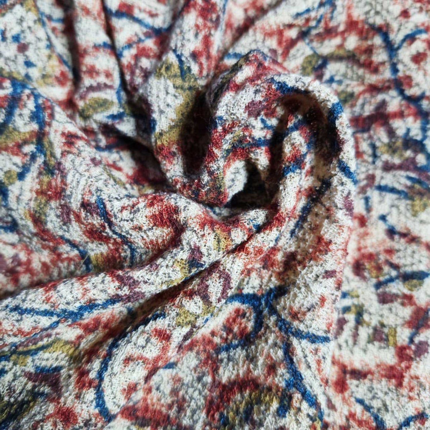 Natural stretchable Kalamkari crape  fabric
