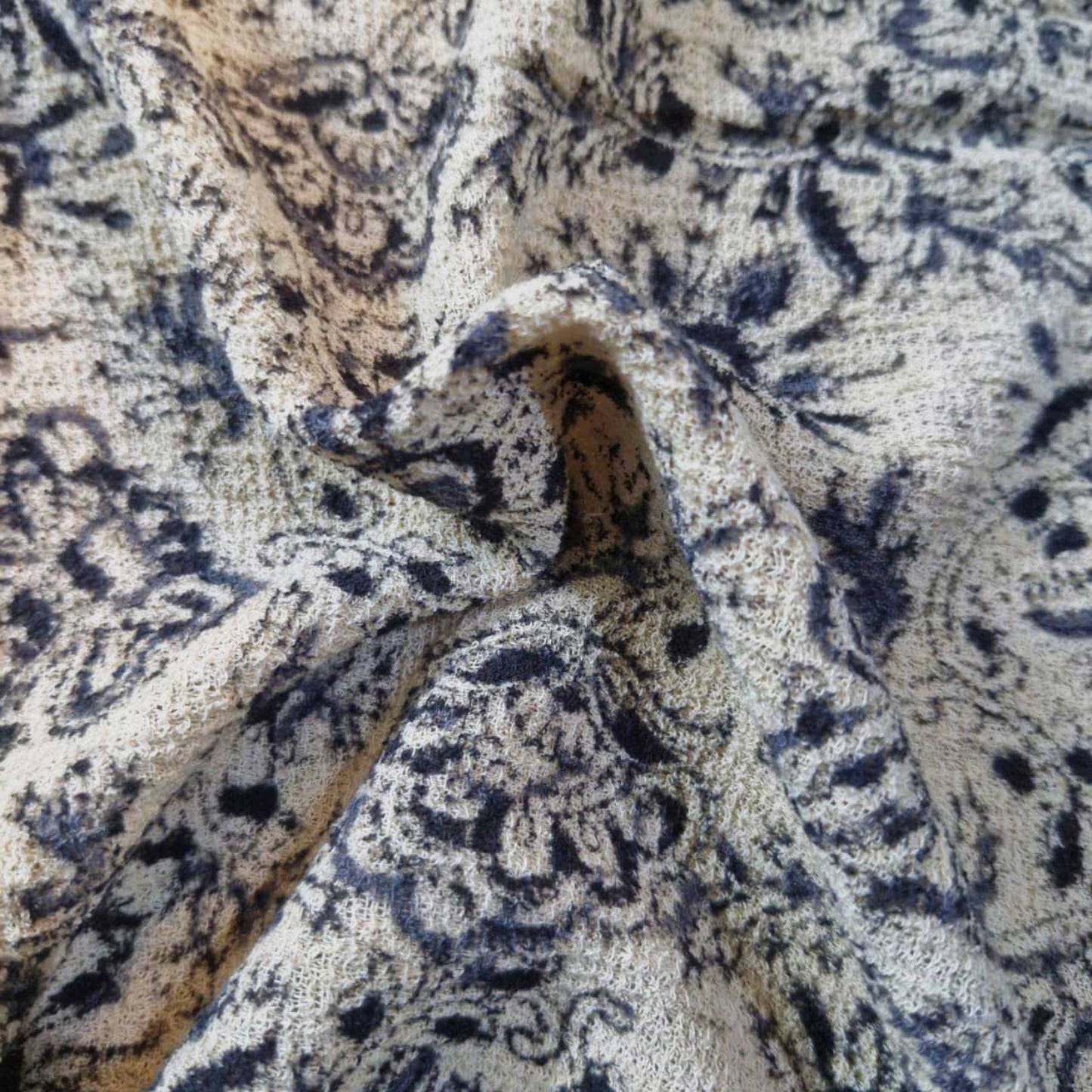 Natural stretchable Kalamkari crape  fabric