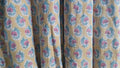 Handblock Floral Print Cotton Fabric – Blue Base with Pink & Green Botanical Motifs