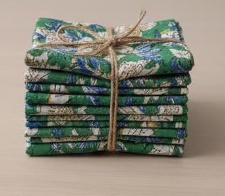 Authentic Bagru Hand Block Print Cotton Fabric by the Yard | Natural Dye Floral Print